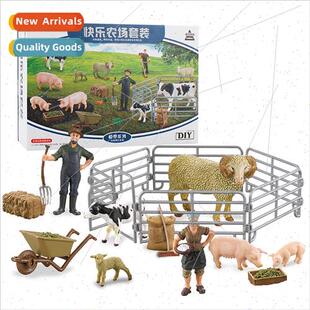 Children creative simulation livestock farm model cows sows