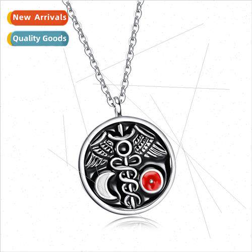 Hip Hop Jewelry Tanium Steel Round Plaque Men Necklace Amule