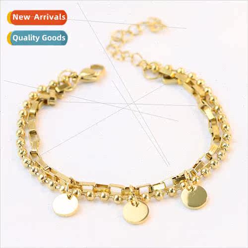 New mple love bracelet ins double stainless steel glossy rou
