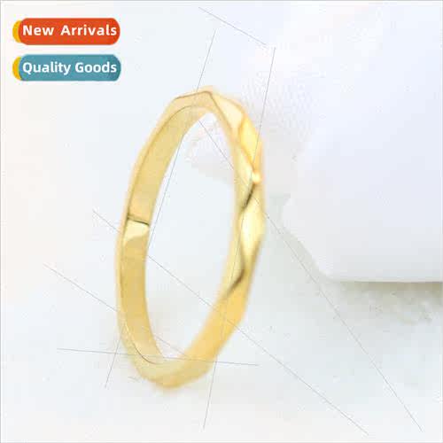 Korea ins tanium steel simple couple ring irregular face stu