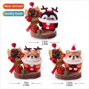 Wool Felt Poking Balls Christmas Ornament Poking Tool Doll D