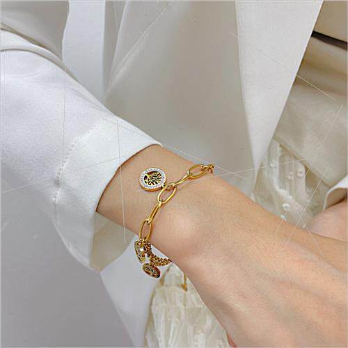 2023 Fashion stainless steel Tree Life Sticky Diamond Titani