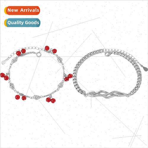 New Acacia red bean couple bracelet men women a pair tide fa