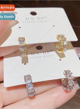 Korea niche simple zirconia small earrings delicate hundred