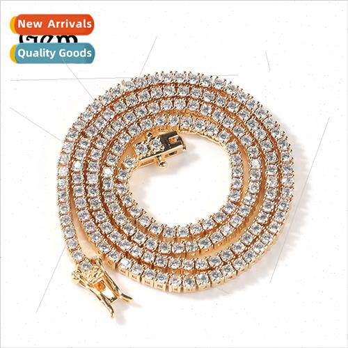 New 2mm copper wh AAA zirconia tennis chain nd a row necklac