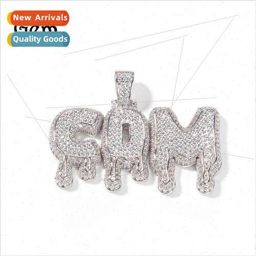 Europe hip-hop new water drop English letter pendant plating