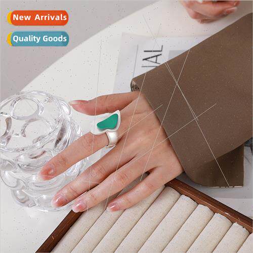 Ring Europe Geometric Heart Matte Fashion Trend Premium Meta