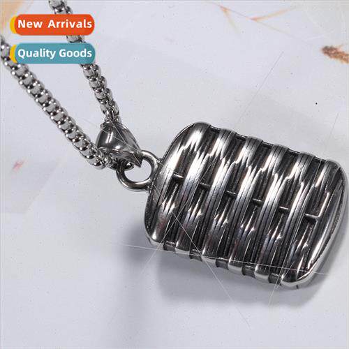Korearetro rap RapHop male striped hollow cabinet 304 tanium