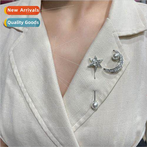 Autumn winter new star moon set pearl brooch female Europe v