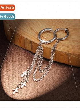 Europe pendant three cross earrings male earrings tanium ste