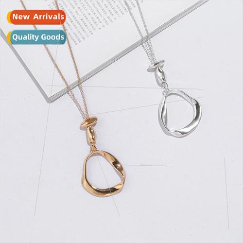 Korea long alloy necklace geometric casual fashion ladies lo