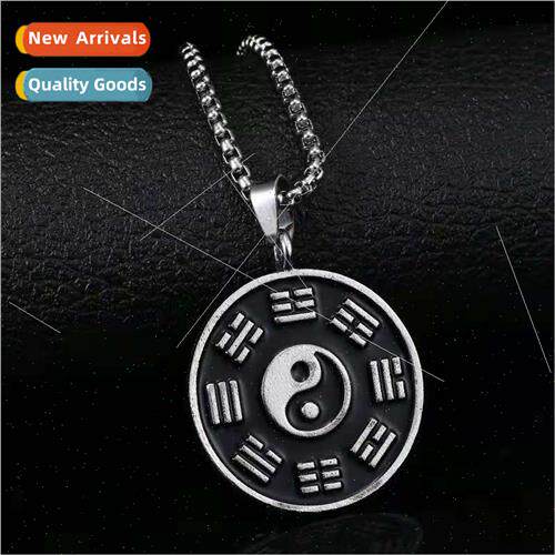 geometric round pendant necklace gossip pendant tide men col