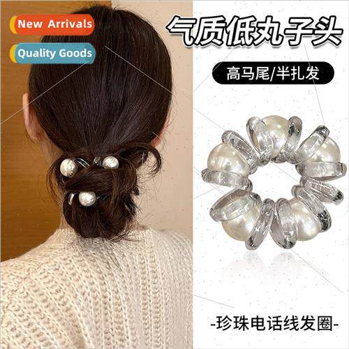 Pearl telephone wire hair bdurable simple headbhigh elasticy