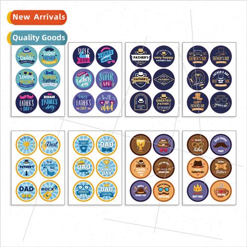 CM2212008 Cartoon Round Father Day  Stickers Round Stickers