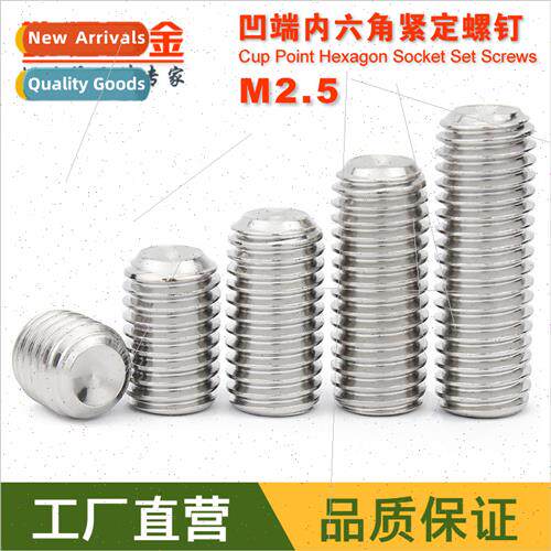 M2.5*3 4 5 6mm 304 set screws concave end machine meter head