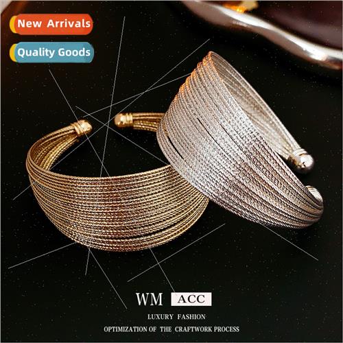Electroplated metal multi-layer open bracelet Hundred Bracel