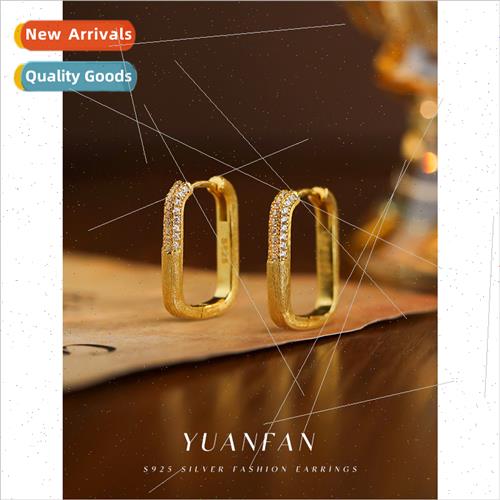 925 silver Niche Zirconia Earrings适用Women Italian Vintage