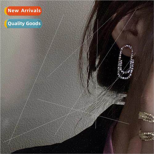 Back to rate explosion high diamond-set paper clip earrings