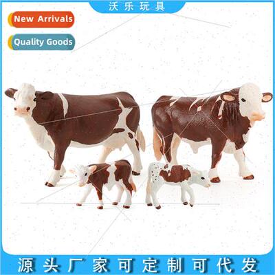 Yellow ted Cow Solid Static Ornament Model Bull Female Cow C
