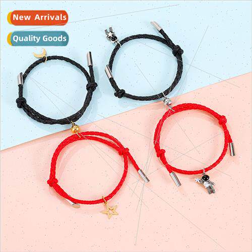 New Spaceman PU rope bracelet magnet attracts couple bracele