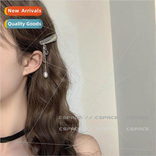 Immodest strawberry pearl pendant hair clips metal ins girls