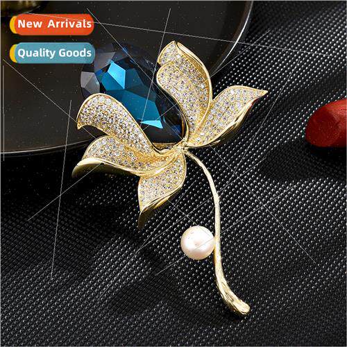 Elegant exquise high-grade lotus flower brooch coat accessor