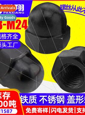 Iron black hexagon cap nuts one pcs cap nuts black zinc plat
