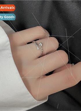 Blooming buds flowers open finger ring women niche texture h