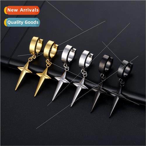 Europe new Tanium steel round earrings earrings Korea fashio