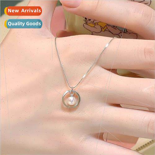 Circle pearl necklace female ins tide niche simple paragraph