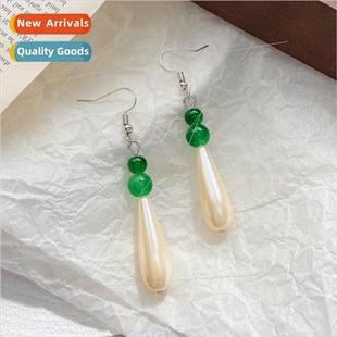 Pearl tear drop retro HK earrings mosquo disk painless ear c