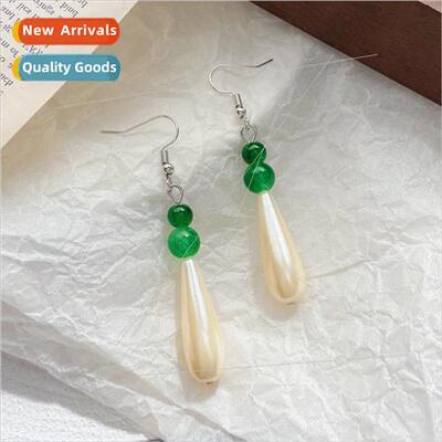 Pearl tear drop retro HK earrings mosquo disk painless ear c