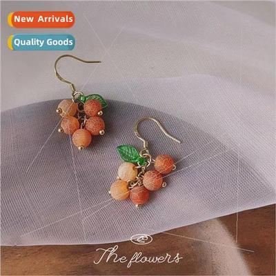 Big orange big fru girl earrings candy ear hook earrings car