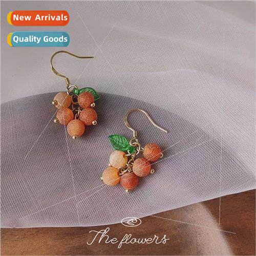 Big orange big fru girl earrings candy ear hook earrings car
