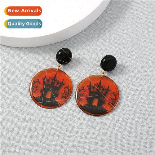 Europe Halloween Cartoon Spooky Earrings Pumpkin Bat Skull R