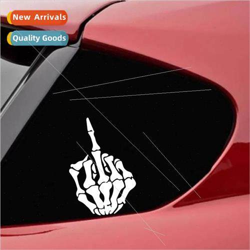 Reflective Skeleton Finger Sticker Middle Finger Car Sticker