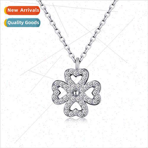 s925 silver new four-leaf clover rotating pendant skeleton l