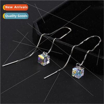 Europe new aurora borealis square sugar crystal earrings fem