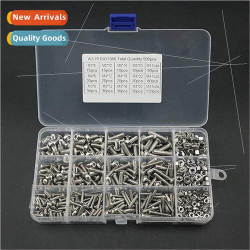 500pcs M3M4M5 304 Stainless round head hexagon socket set sc