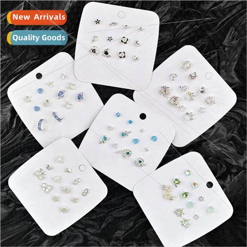 Aurora heart set earrings female hundred wh earrings simple