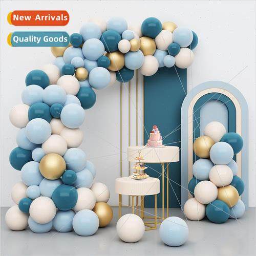 ins simple blue garlballoon chain birthday party decoration