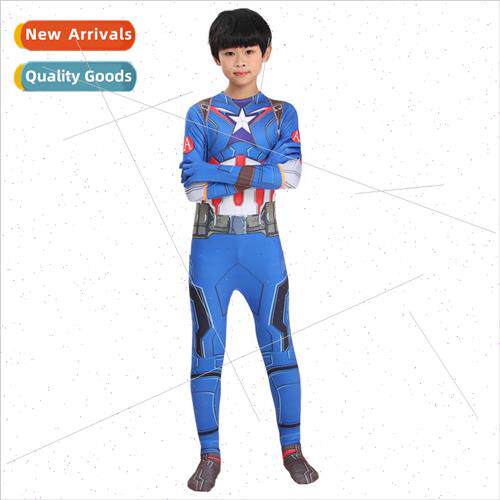 Halloween clothes Captain America costume cosplay jumpsu chi