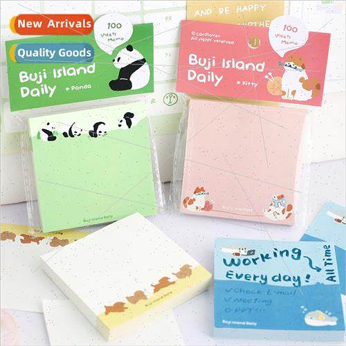 100 pcs Sticky Notes Buk IslDaily Korea Cute Animal Message