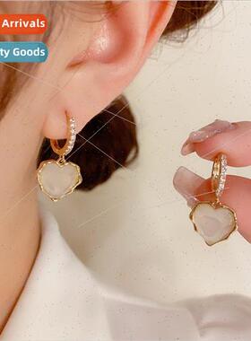Korea fashion sweet cat eye stone love earrings female simpl