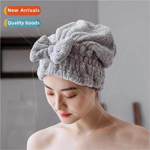 Bamboo fiber wrap head towel hair dryer cap ladies absorbent