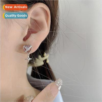 Dazzling color moonstone love earrings set wh zirconia surro