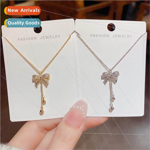 Fashion high class collarbone chain zirconia bow tassel neck