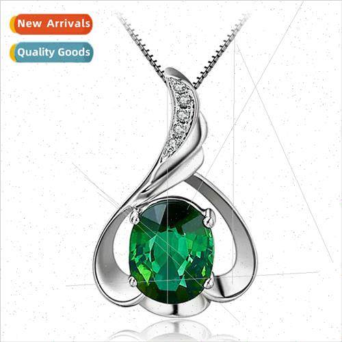 Gold Zirconia Necklace Colored Gemstone Necklace 1.79 Carat