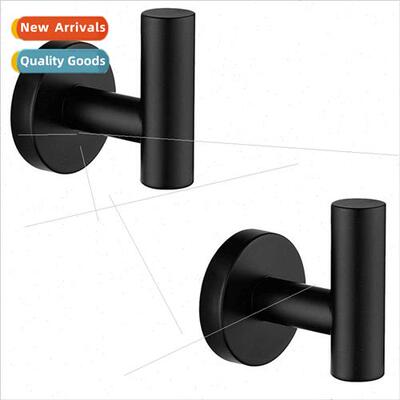 Towel Hook Matte Black 304 Bathroom Closet Sponge Bathrobe W