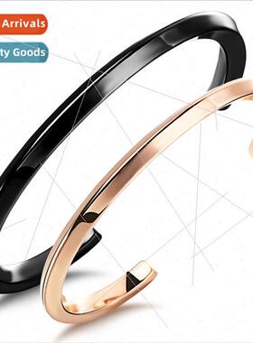 mple atmospheric twisted lines half-open bracelet electropla
